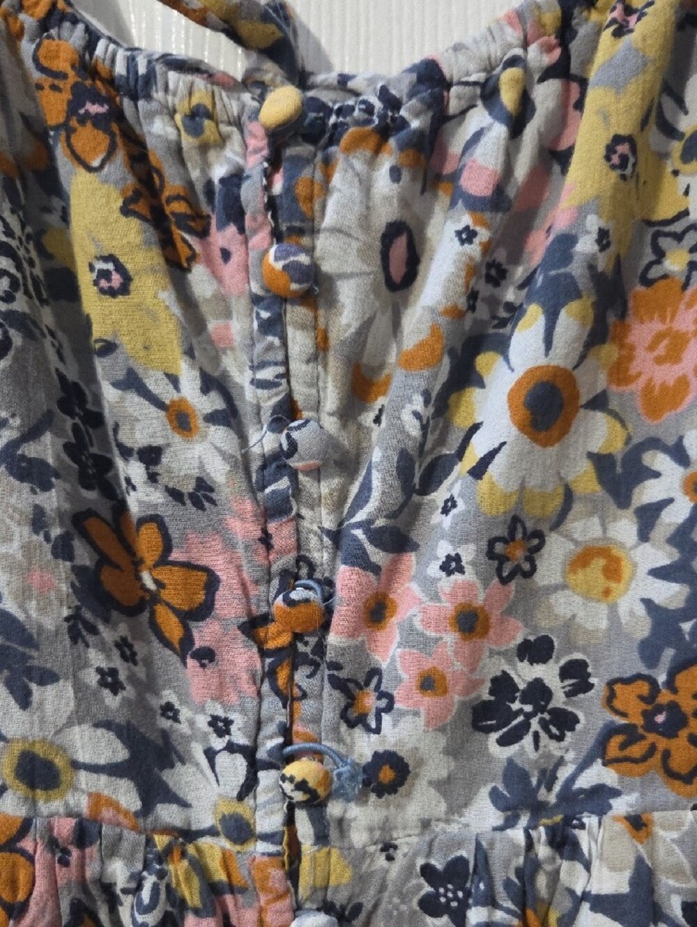 American Eagle Outfitters Floral Mini Dress in Gray, Yellow, Pink - Picture 3 of 9